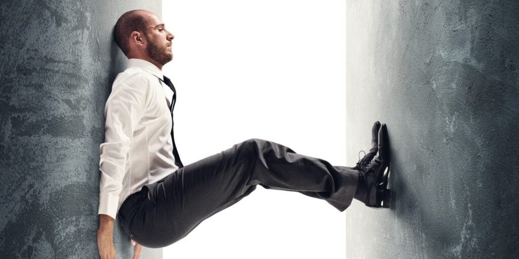 Concept of a stressed businessman under pressure